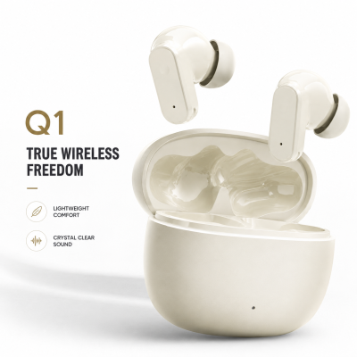 CYXG Q1 True Wireless Stereo Earbuds – TWS with Super Deep Bass, ENC Noise Cancelling Mic, Smart Touch Control & Lightweight Comfort Fit